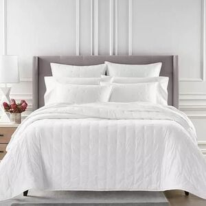 2 Piece TWIN Coverlet Set Tufted White NEW 100% Cotton